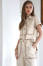 Dani Boxy Denim Button-Up Top