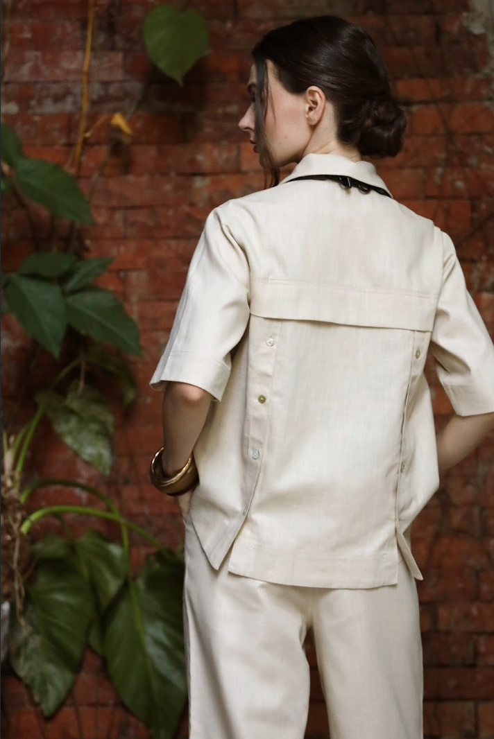 Karen Thick Linen Blouse