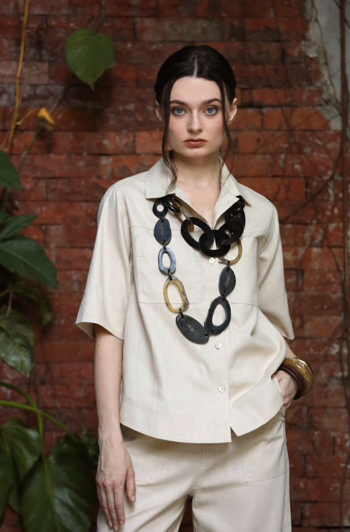 Karen Thick Linen Blouse