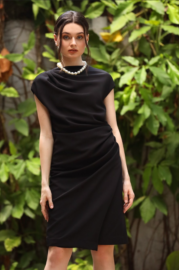 Sami Draped Midi Suiting Dress