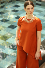 Zoe Asymmetrical Suiting Blouse