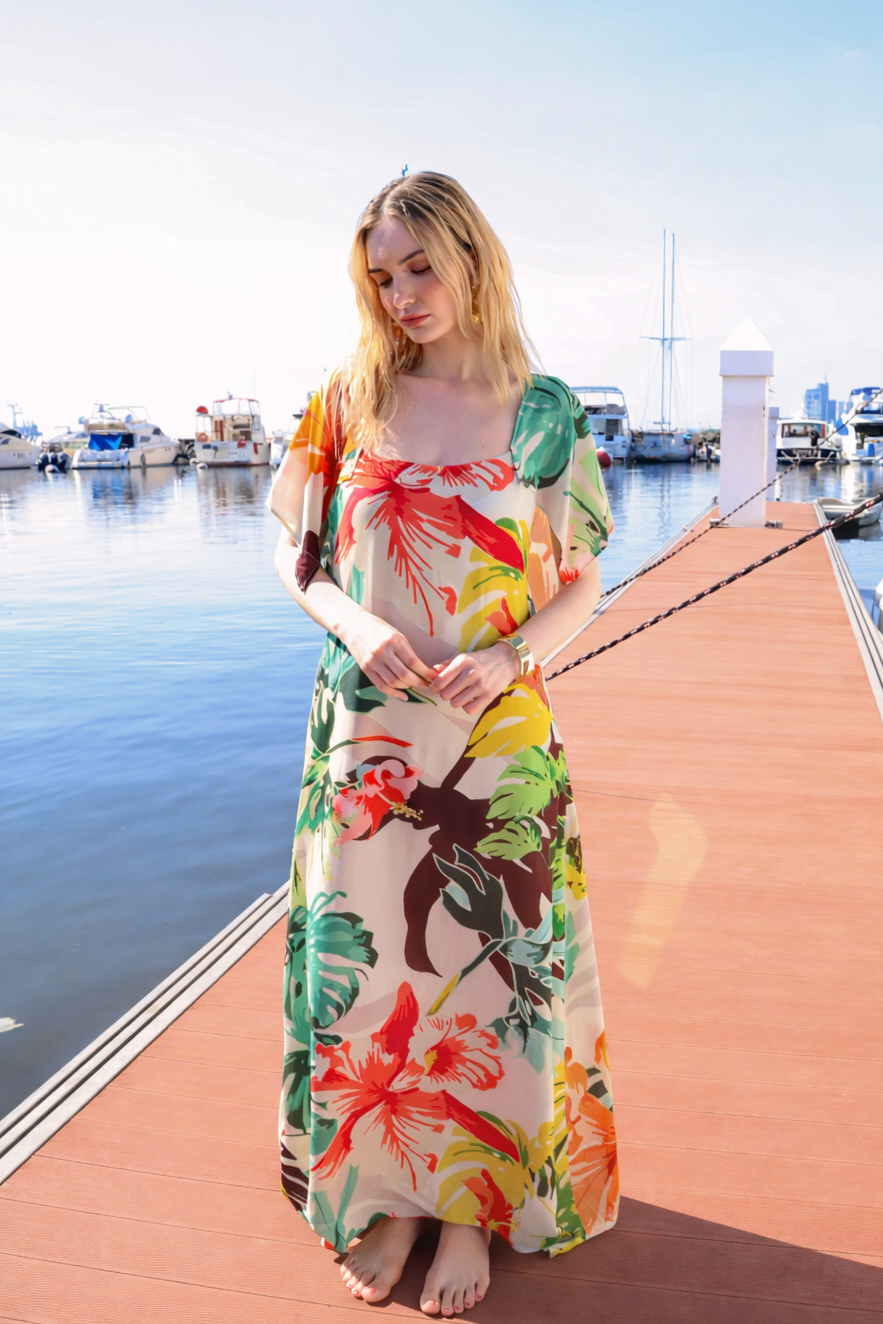 Solene Printed Polysilk Dress