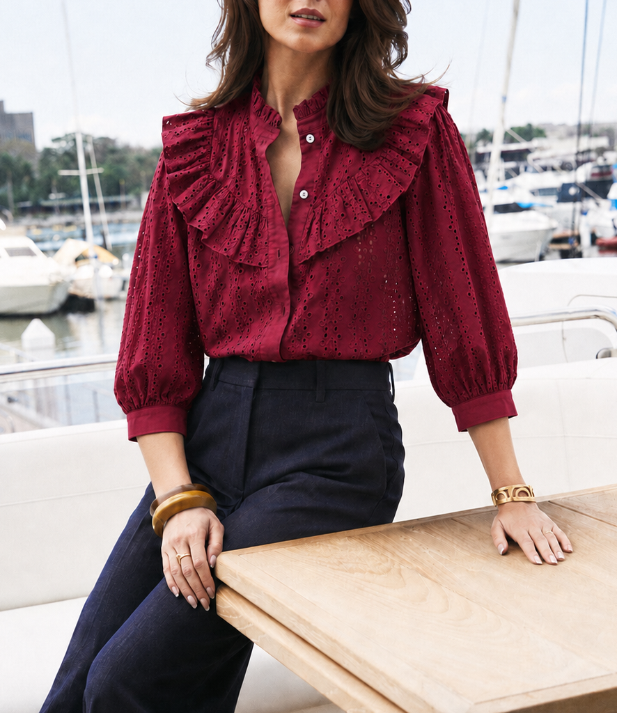 Vionne Cotton Eyelet Top