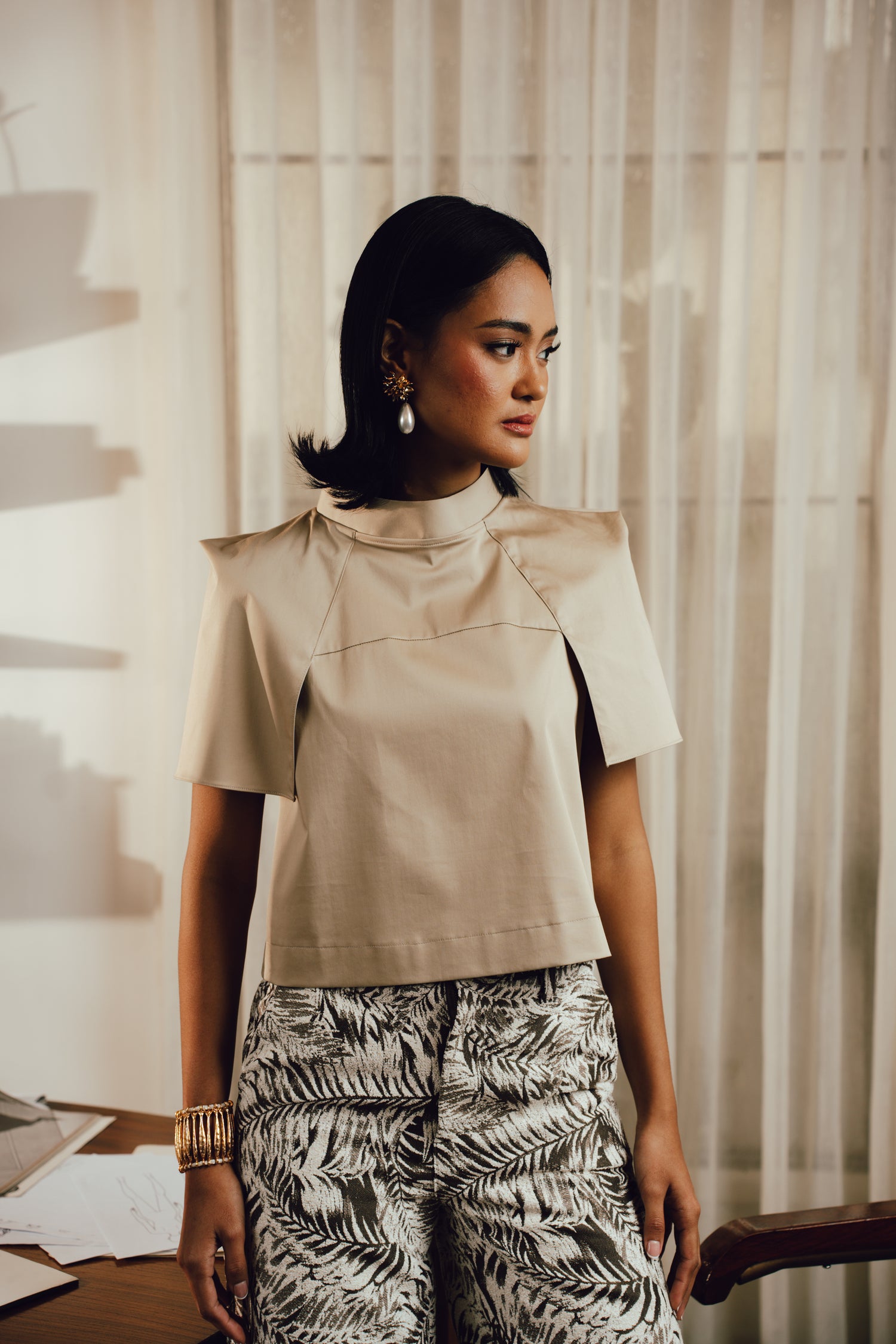 Mila Cotton Twill Blouse