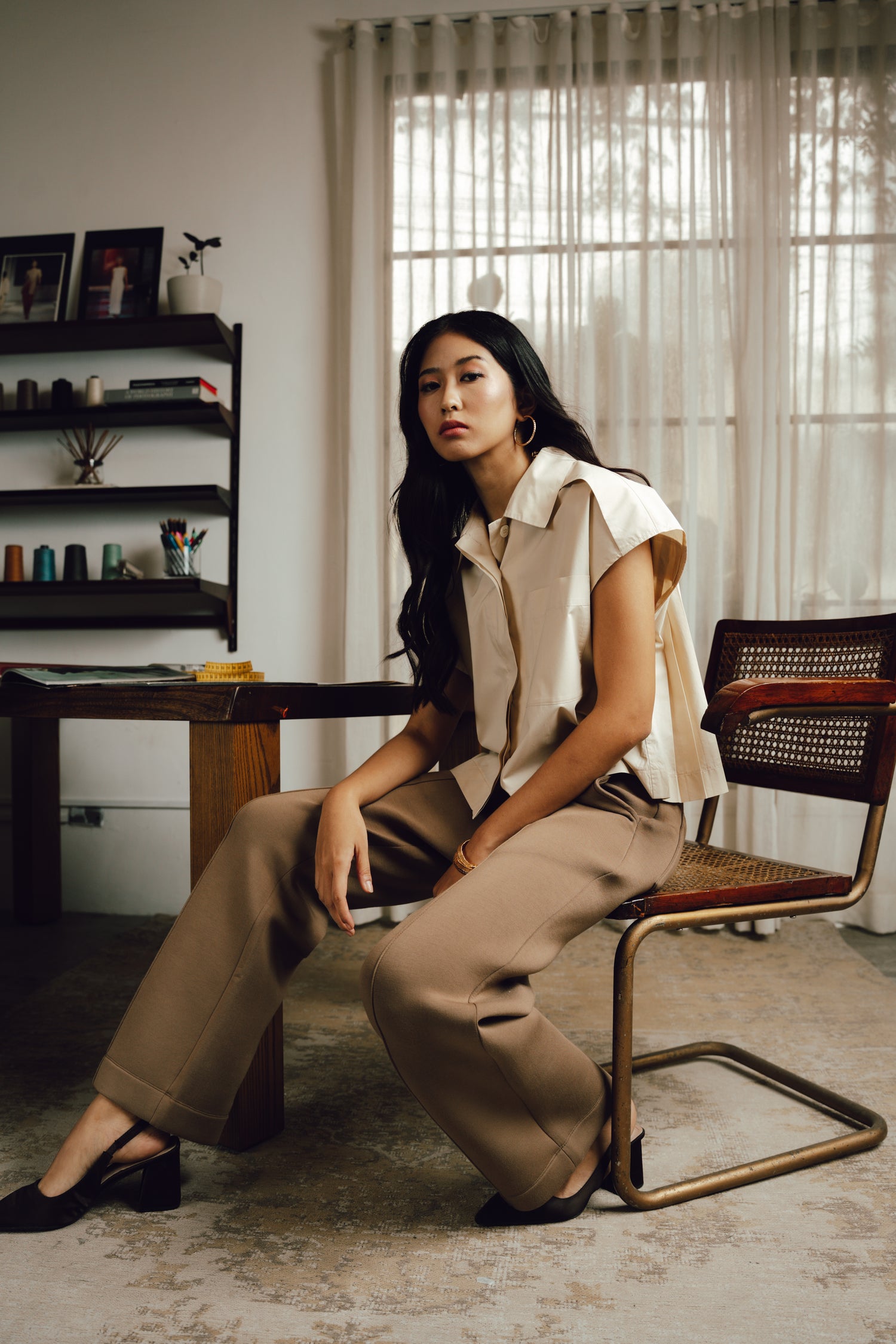 Jessabel Pleated Poplin Blouse