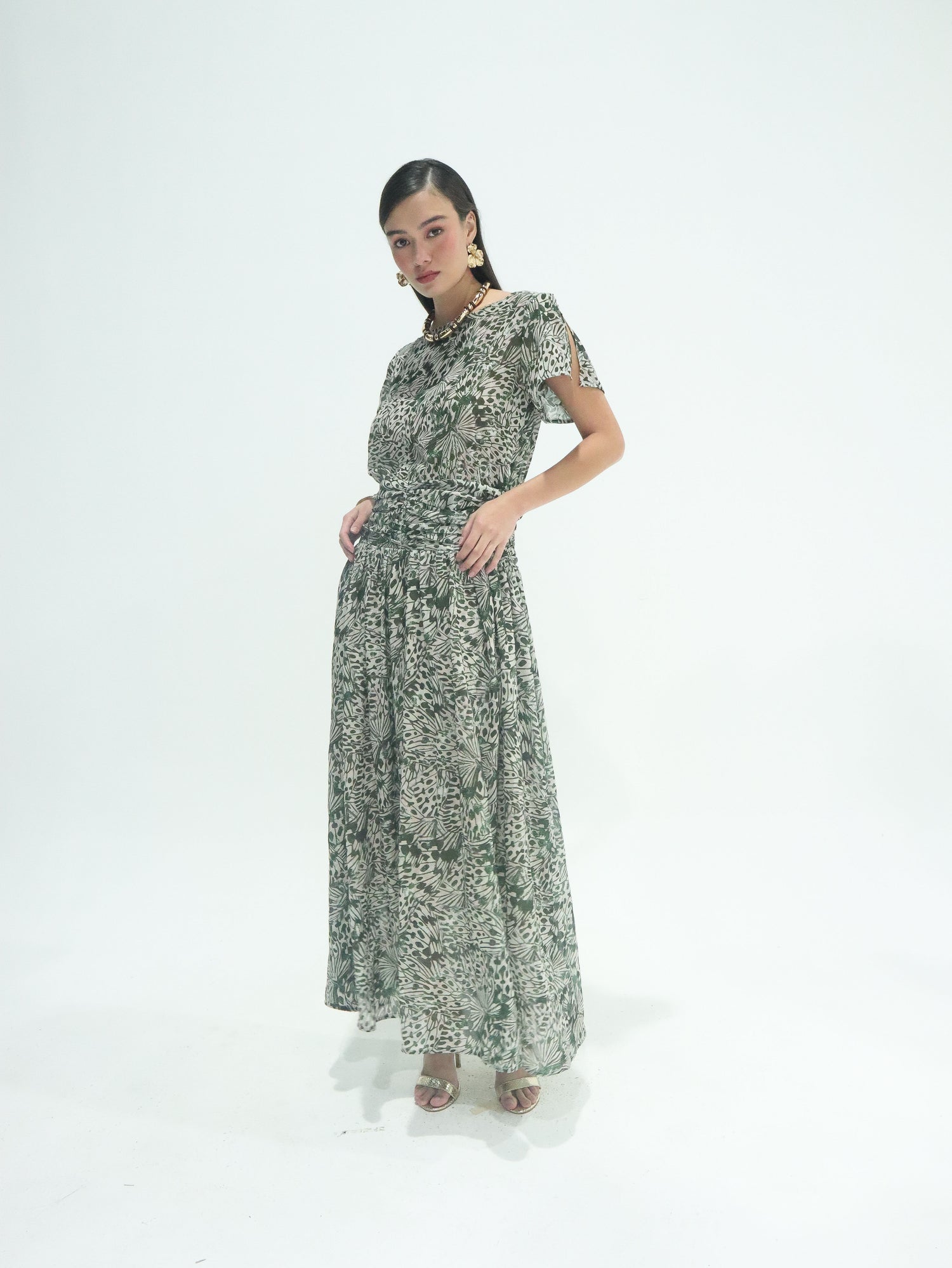 Isabelle Beaded Polysilk Gown