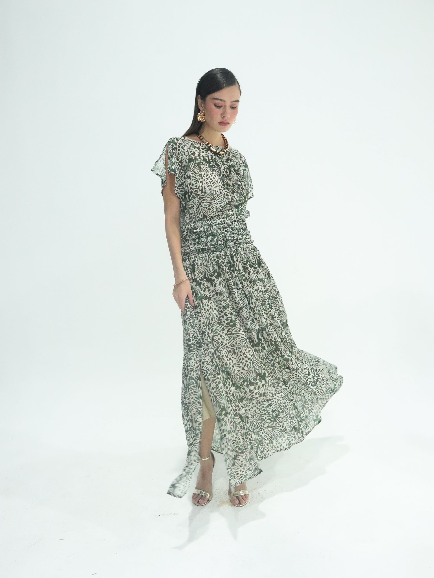 Isabelle Beaded Polysilk Gown