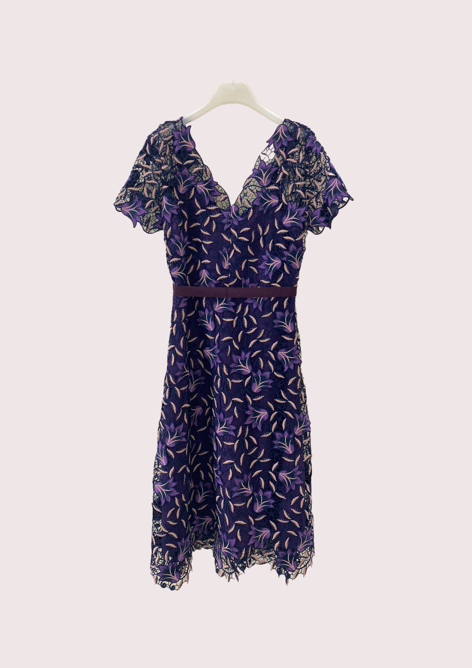 Odessa Lace Dress in purple is the perfect luxury dress for wedding guests