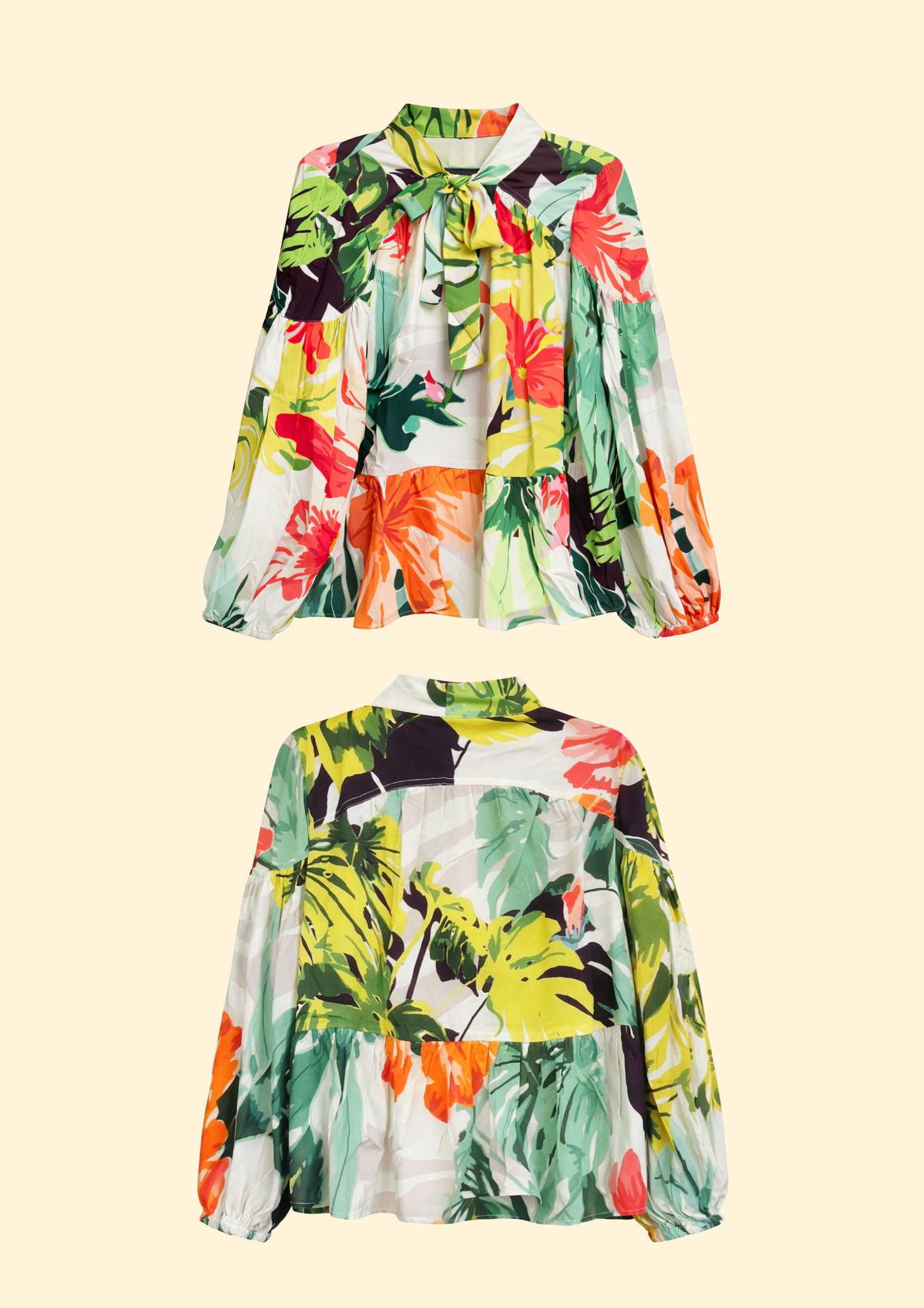 Palmera Printed Polysilk Top