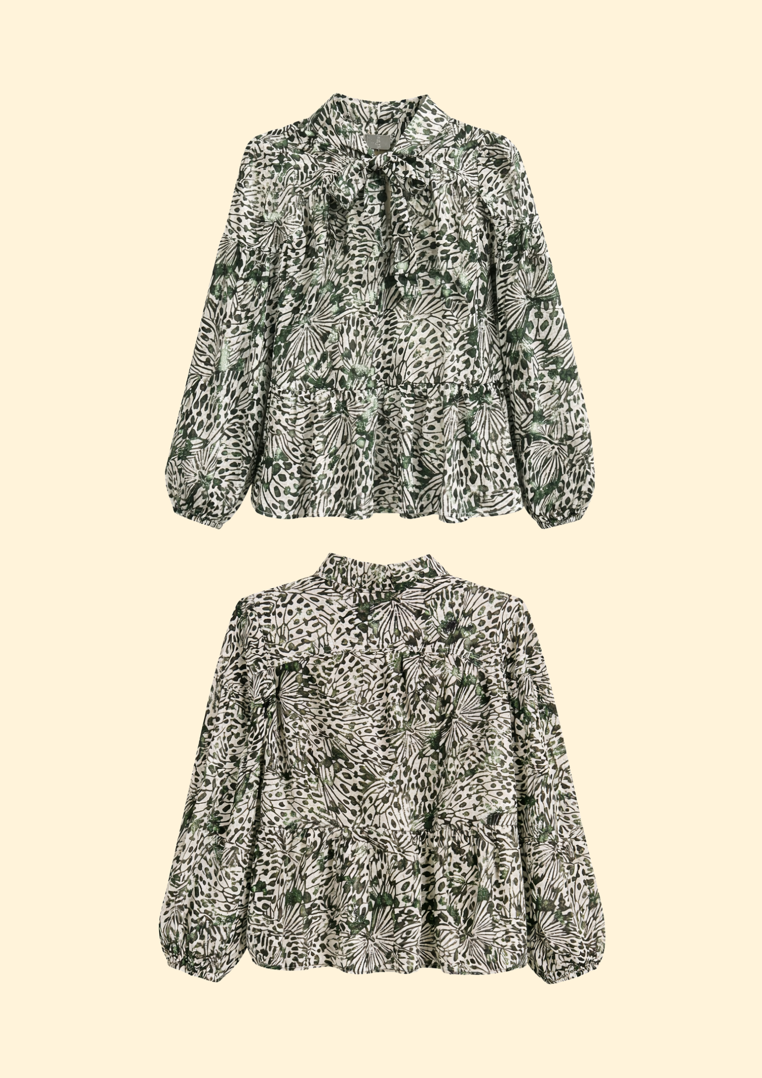 Panama Sequinned Printed Polysilk Top