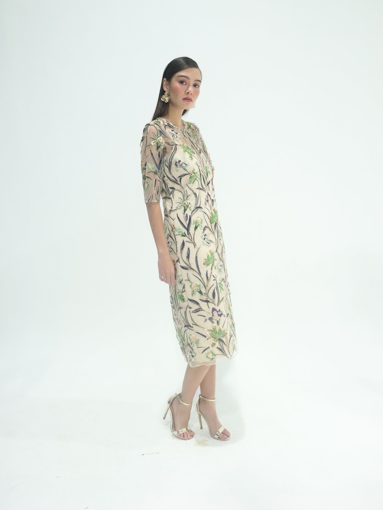 Serra Sequined Tulle Dress