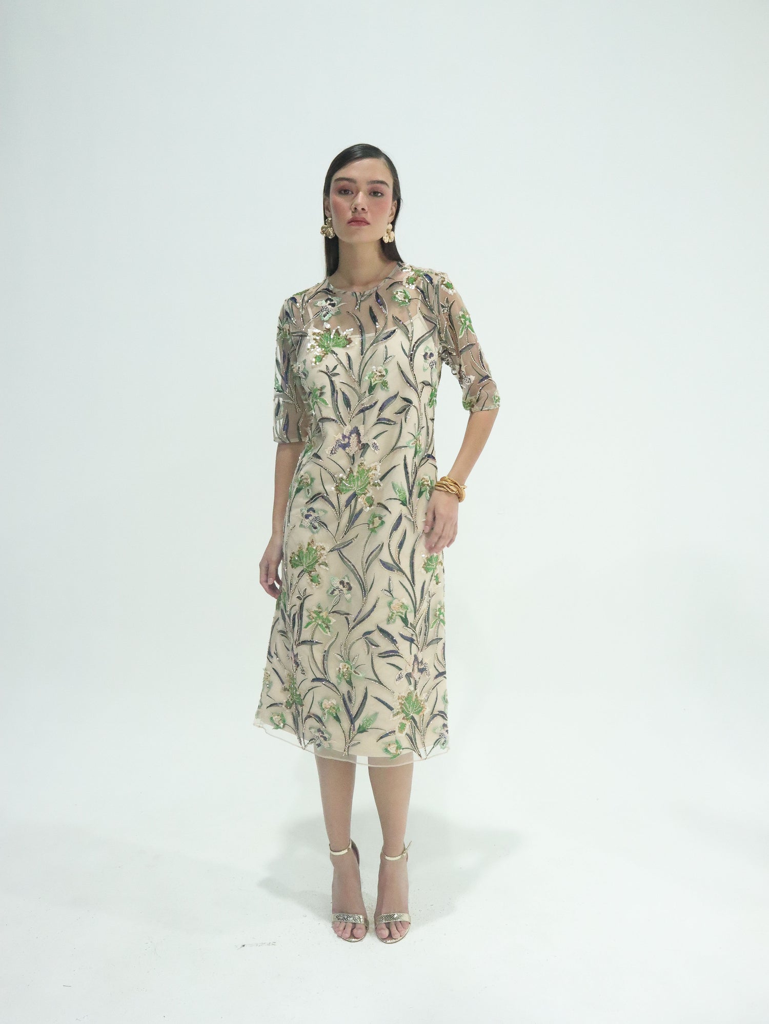 Serra Sequined Tulle Dress