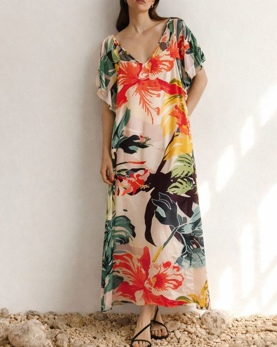Solene Printed Polysilk Dress